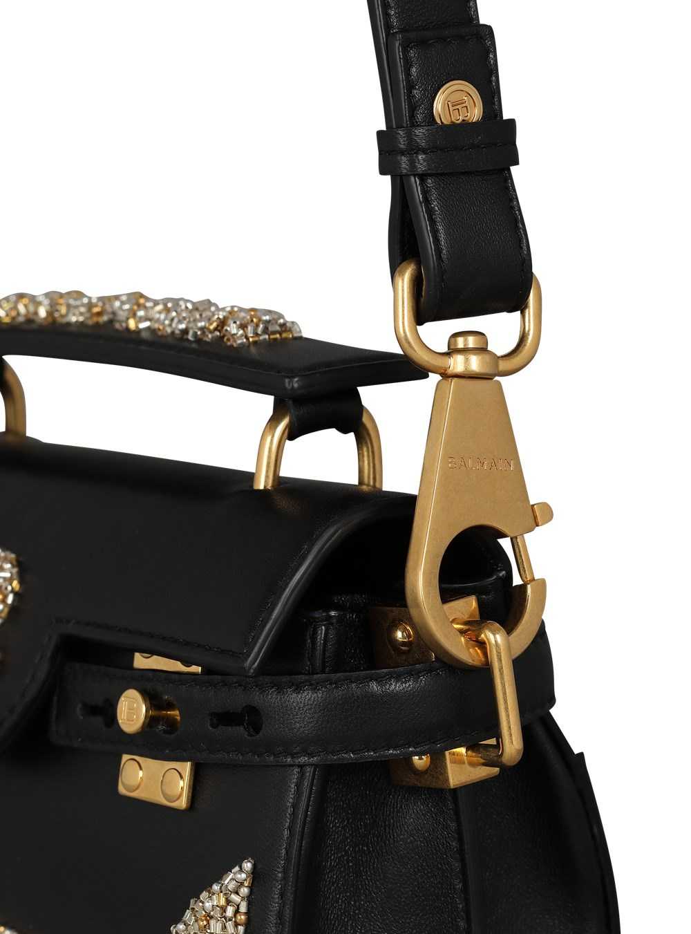 Balmain B-buzz 19 Bag In Embroidered Leather Black | NIEQLKW-04