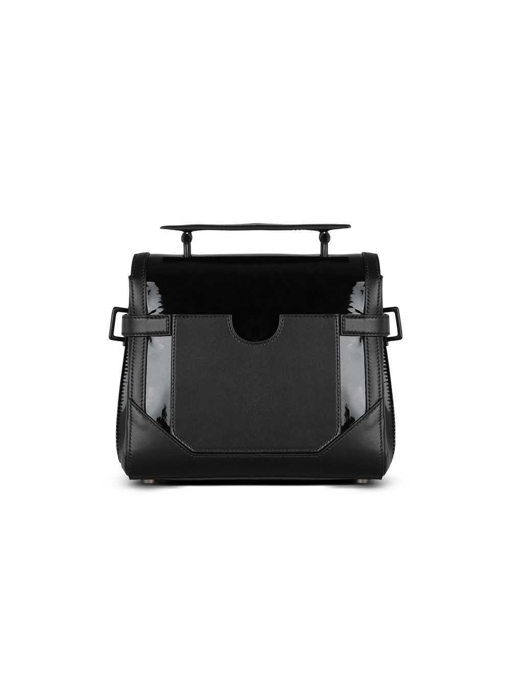 Balmain B-buzz 23 Vinyl Bag With Balmain Paris Logo Black | KZWAQXH-87