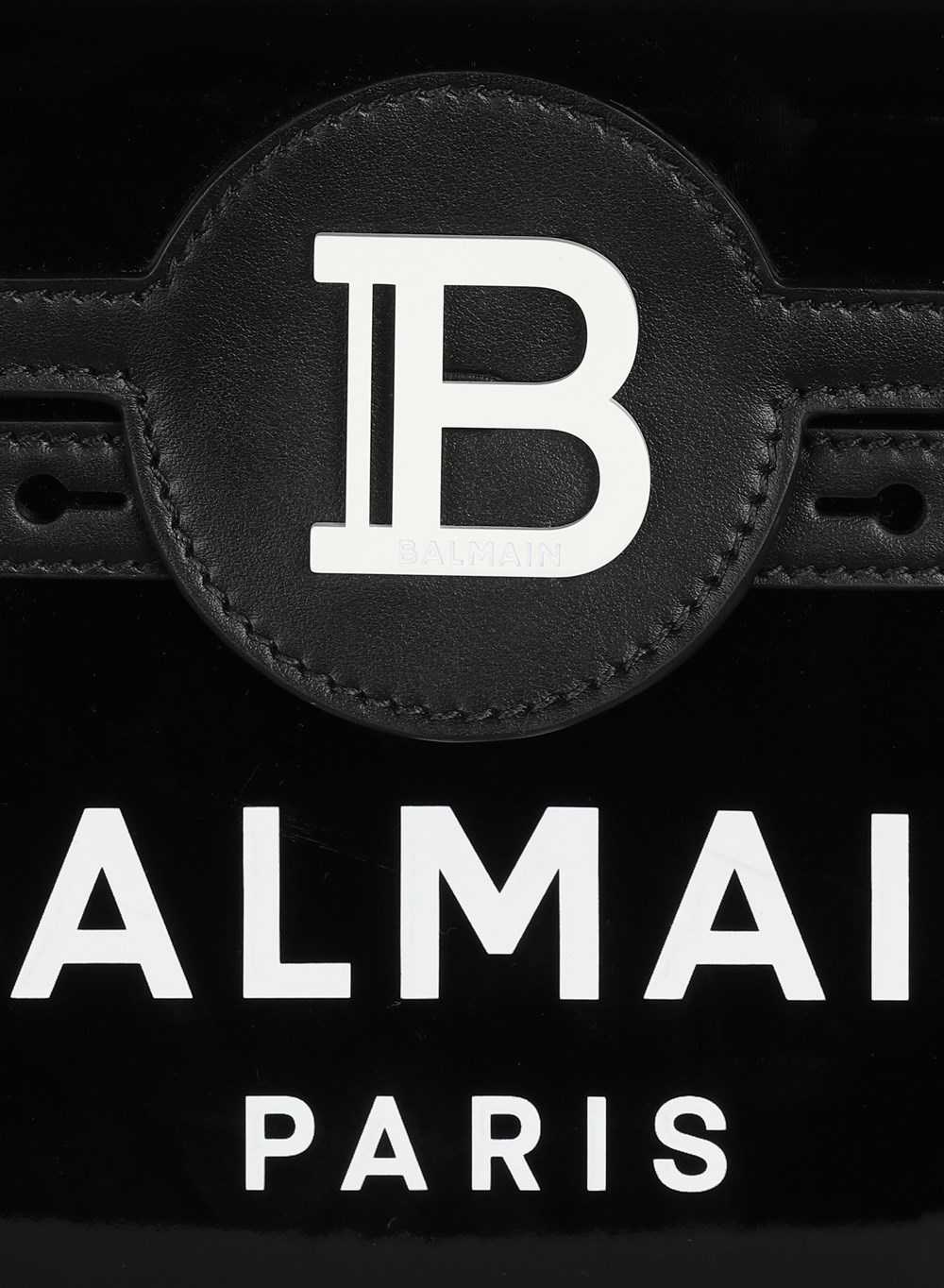 Balmain B-buzz 23 Vinyl Bag With Balmain Paris Logo Black | KZWAQXH-87