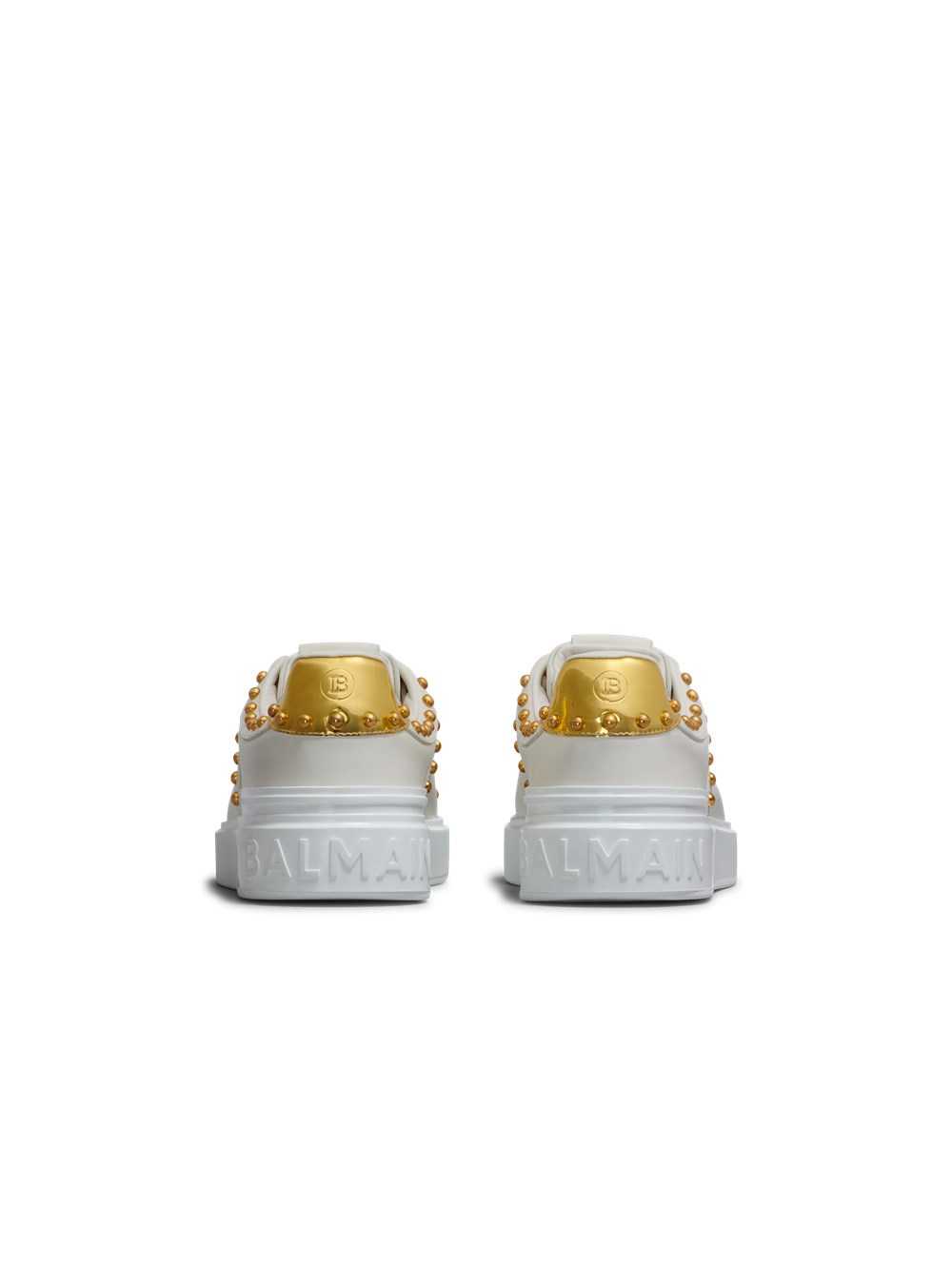 Balmain B-court Studded Leather Trainers White | SIBQFZX-21