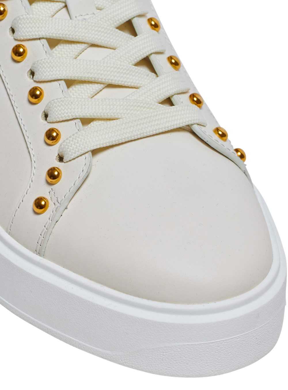 Balmain B-court Studded Leather Trainers White | SIBQFZX-21