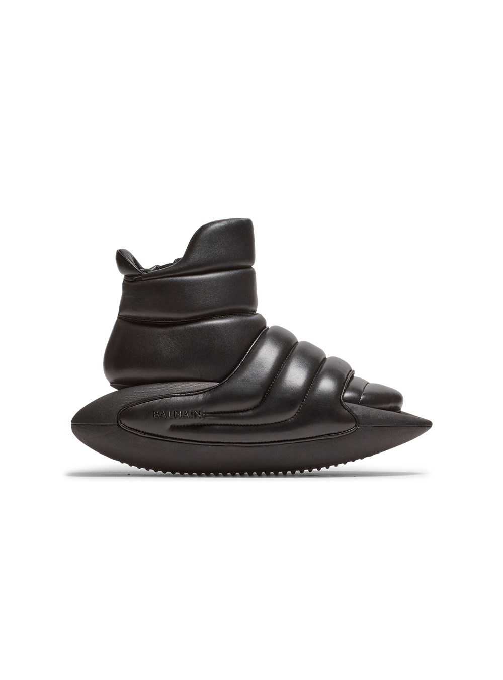 Balmain B-it Hight-top Mules In Quilted Leather Black | BPZXJCY-01