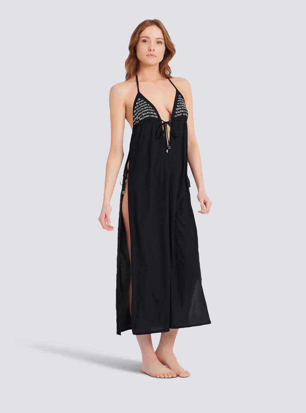 Balmain Balmain Logo Beach Dress Black | PHAOQVU-29