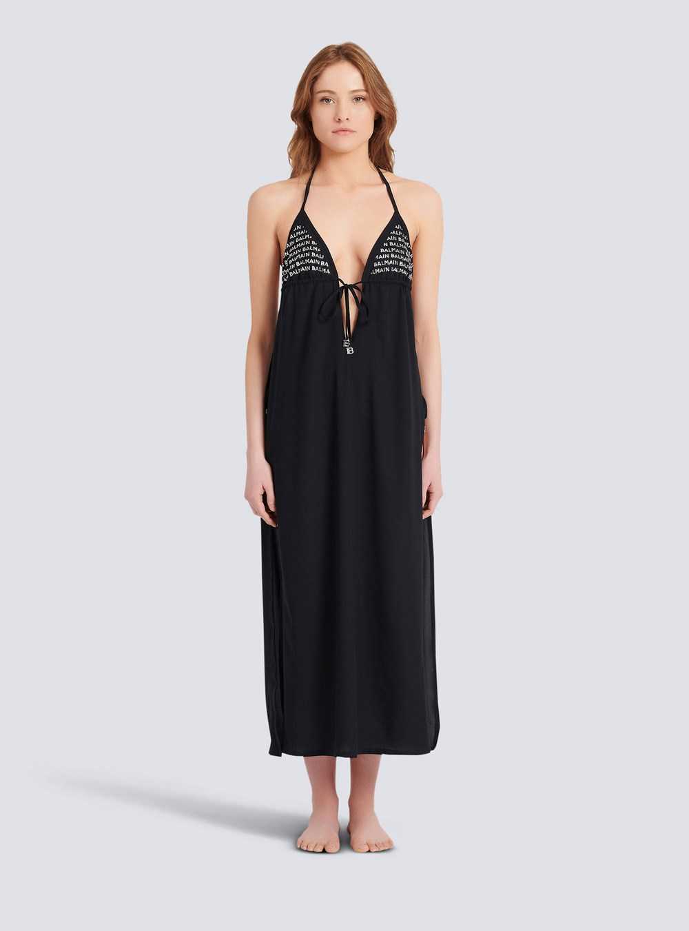 Balmain Balmain Logo Beach Dress Black | PHAOQVU-29