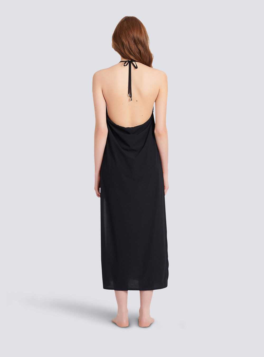 Balmain Balmain Logo Beach Dress Black | PHAOQVU-29