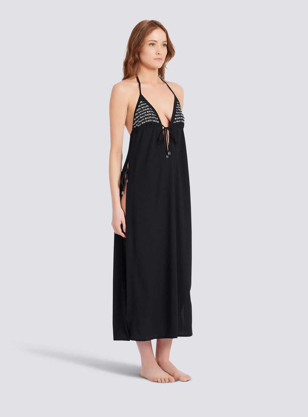 Balmain Balmain Logo Beach Dress Black | PHAOQVU-29