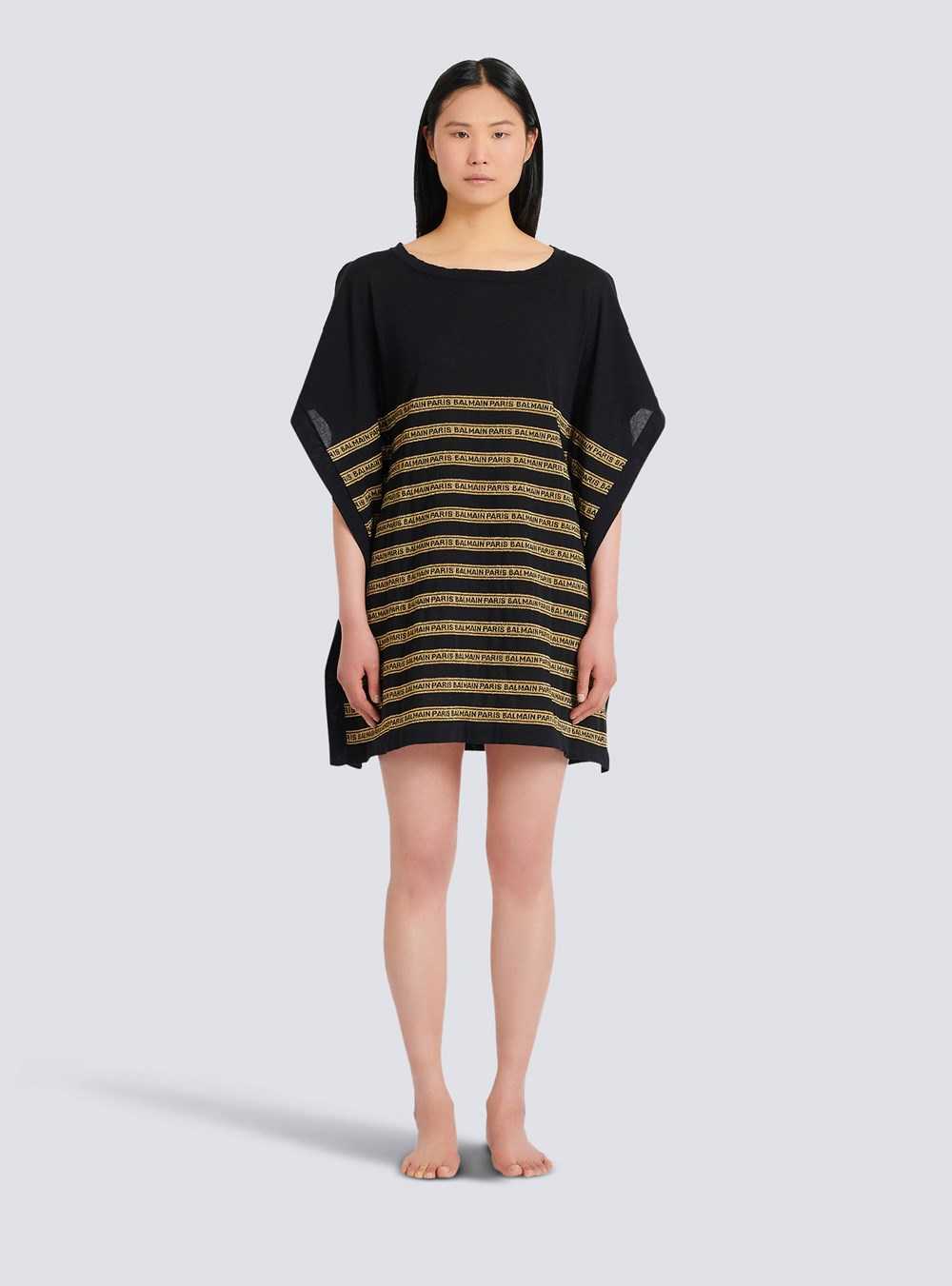 Balmain Balmain Logo Beach Dress Black | VSURPAJ-04