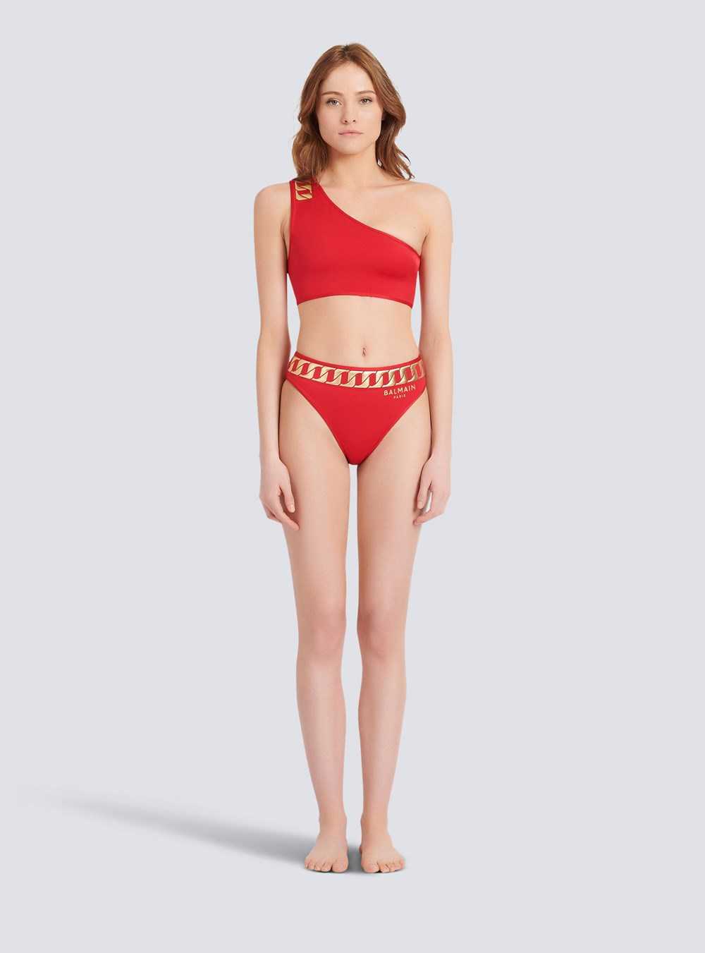 Balmain Balmain Logo Bikini Red | QVXDEWO-20