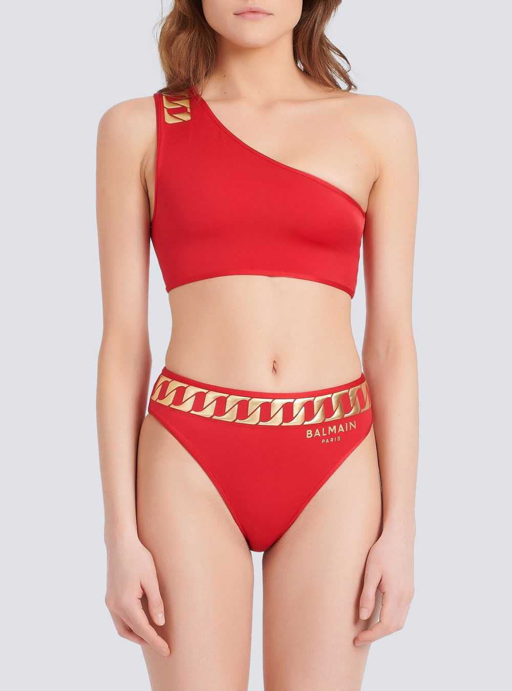 Balmain Balmain Logo Bikini Red | QVXDEWO-20