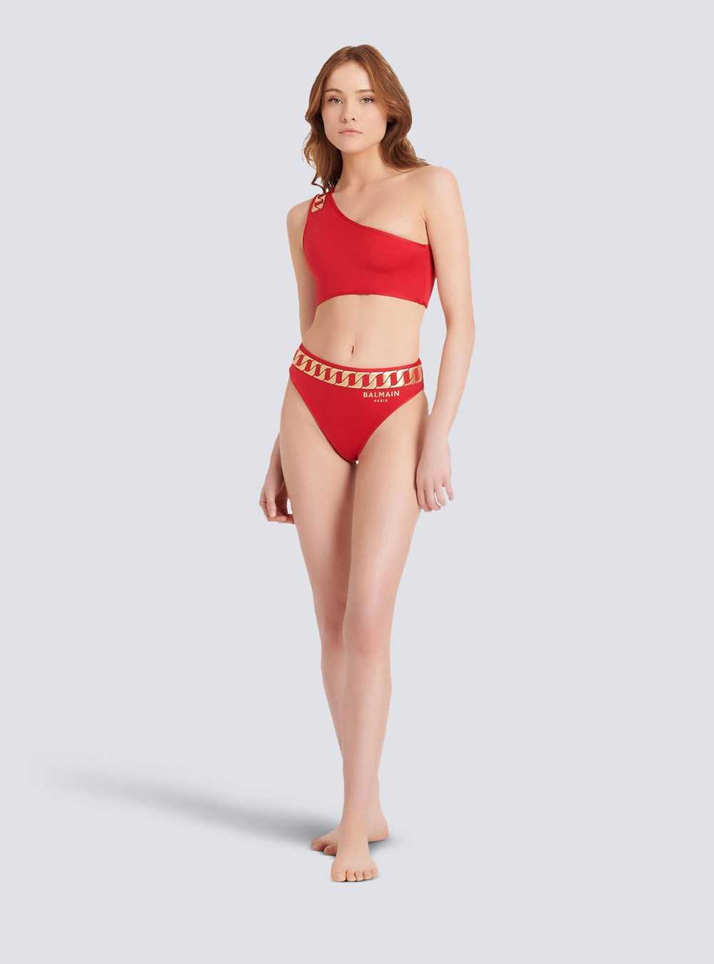 Balmain Balmain Logo Bikini Red | QVXDEWO-20