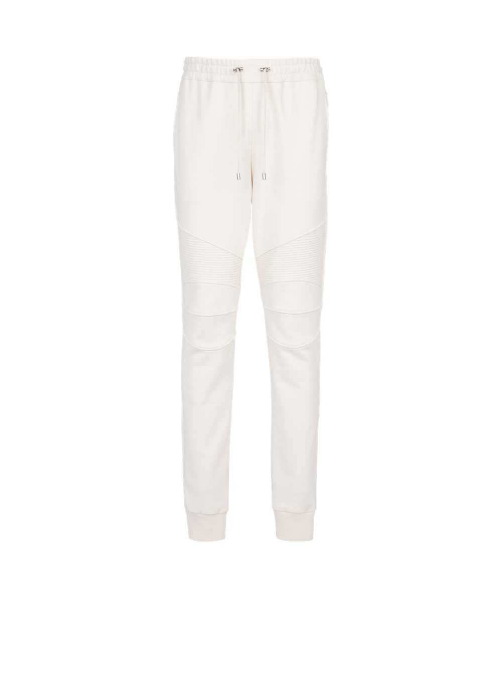 Balmain Balmain Logo Printed Cotton Jogging Bottoms Beige | GPXFDUQ-84