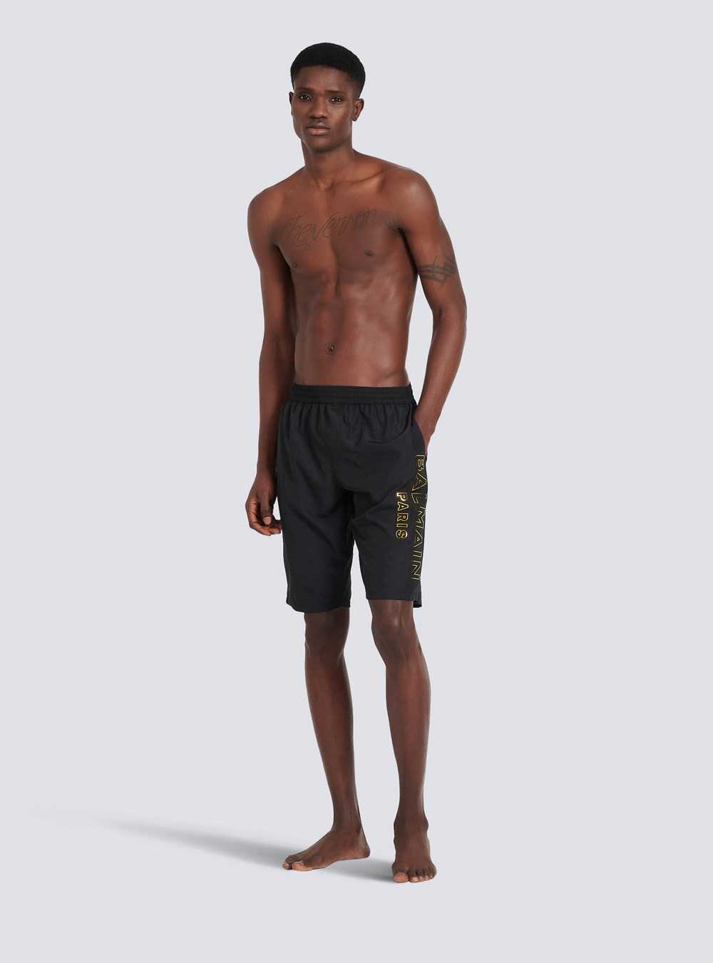 Balmain Balmain Logo Swim Shorts Black | TGCVZIE-19