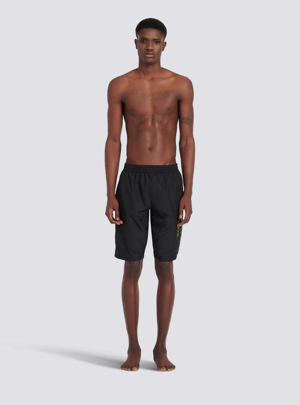 Balmain Balmain Logo Swim Shorts Black | TGCVZIE-19