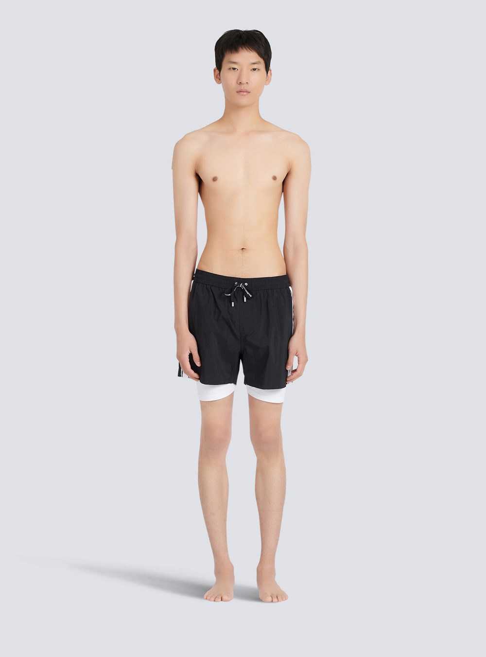 Balmain Balmain Logo Swim Shorts Black | WDFKJMO-02