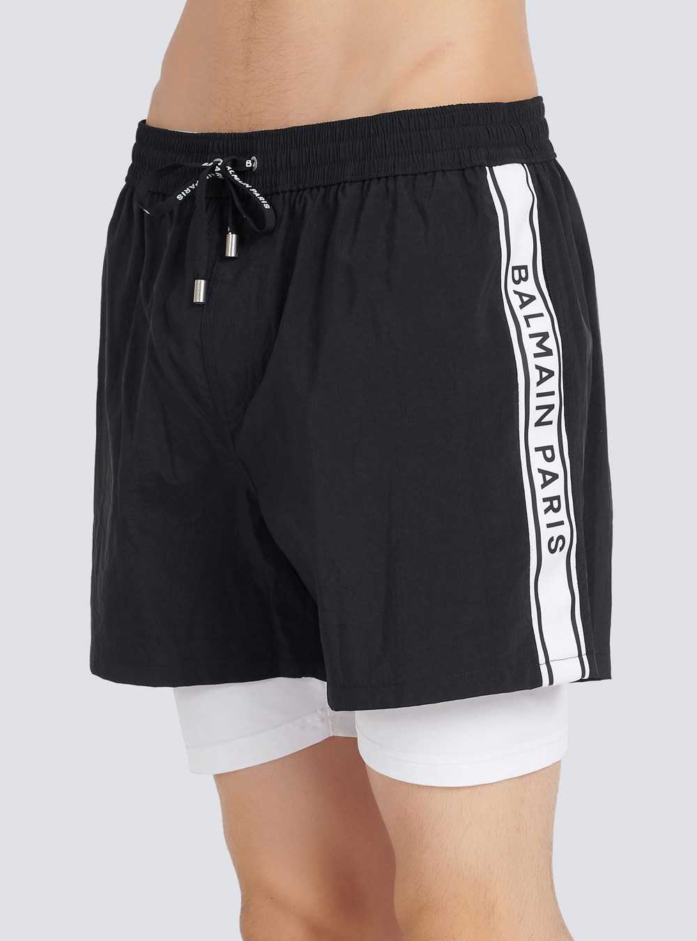 Balmain Balmain Logo Swim Shorts Black | WDFKJMO-02