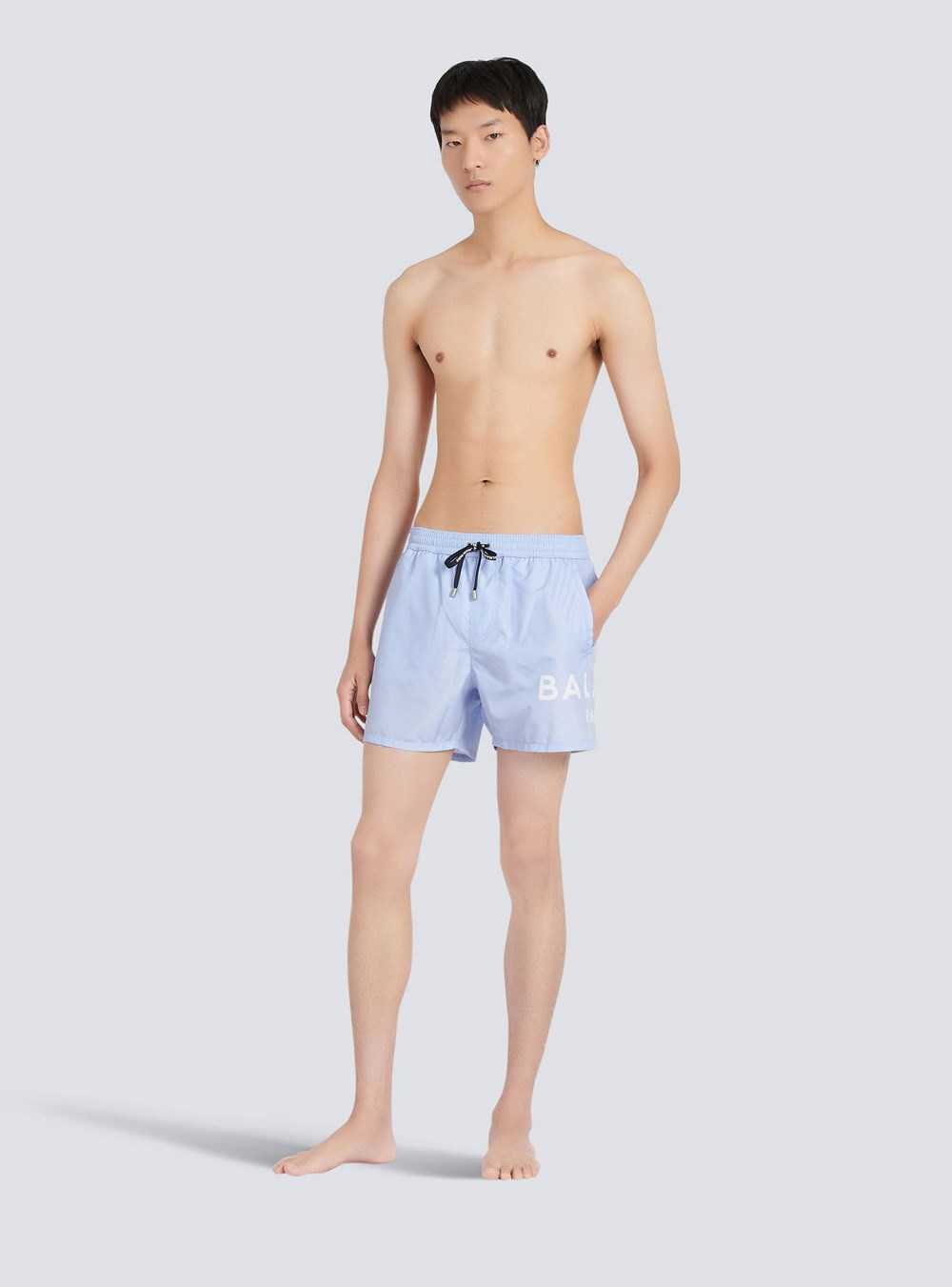 Balmain Balmain Logo Swim Shorts Blue | WQIAHSZ-19