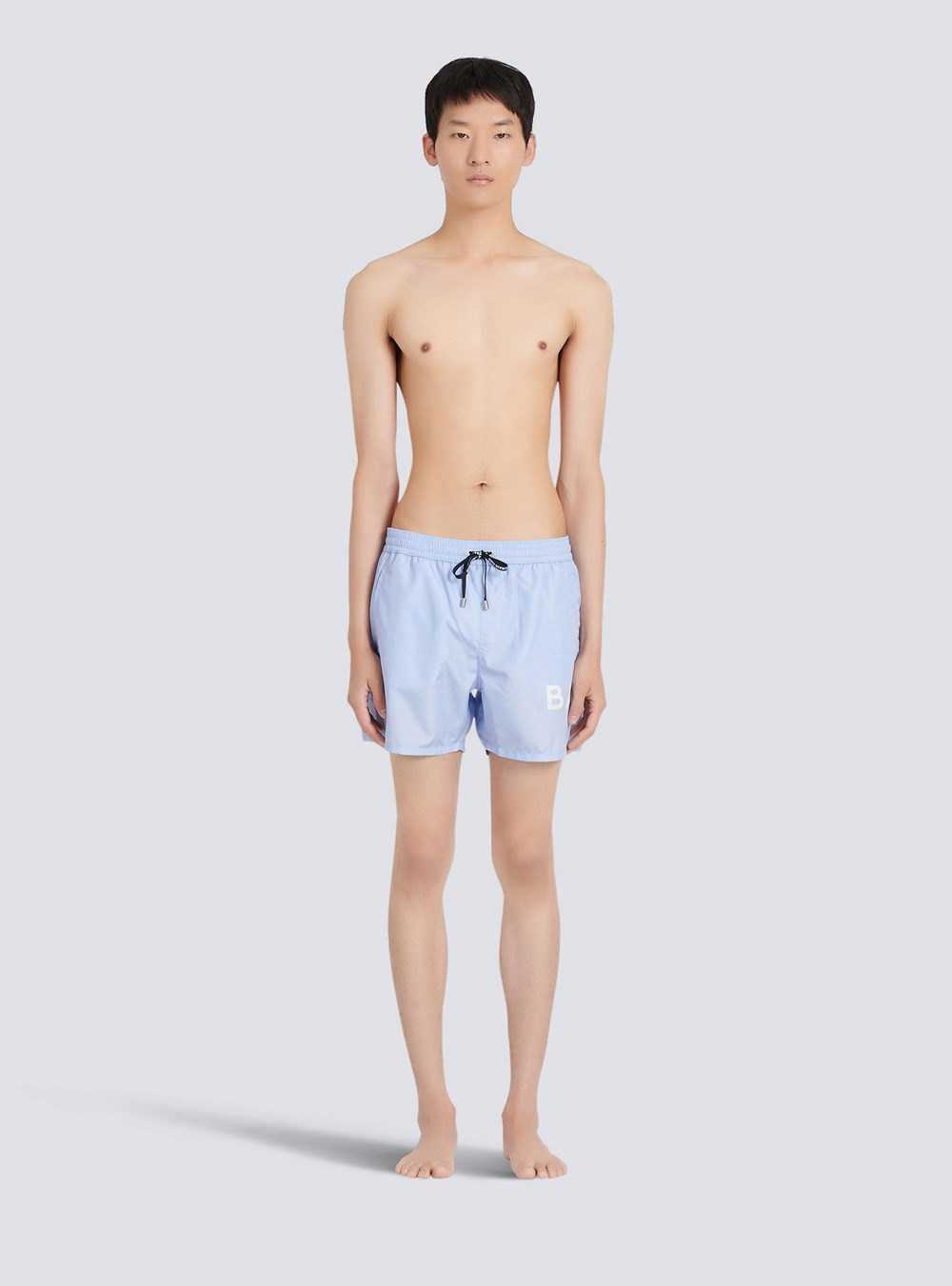 Balmain Balmain Logo Swim Shorts Blue | WQIAHSZ-19