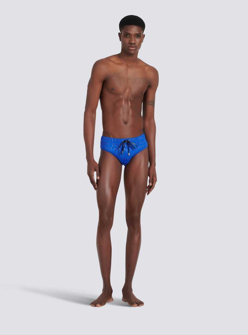 Balmain Balmain Logo Swimming Trunks Blue | OBKFCRQ-18