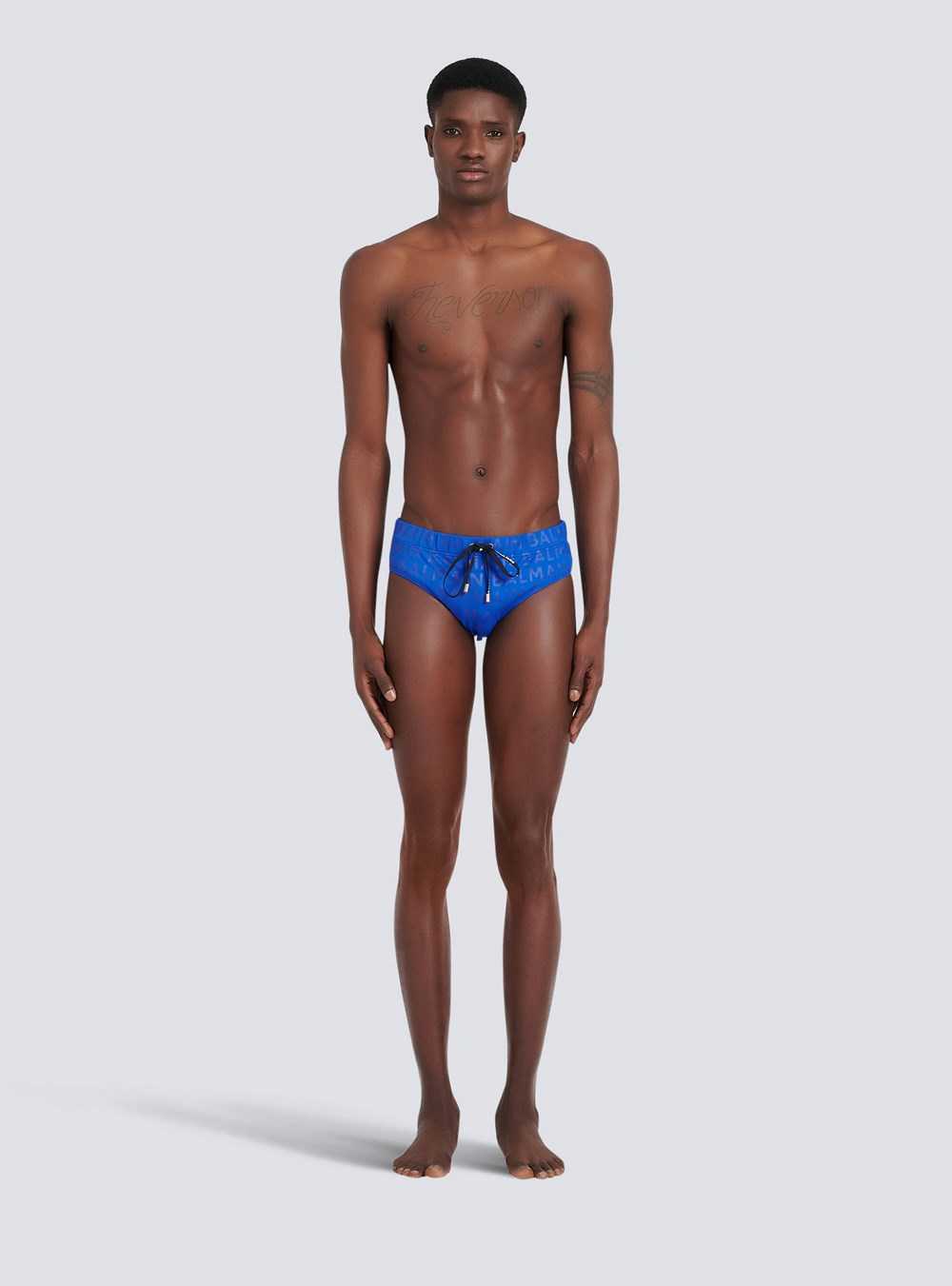 Balmain Balmain Logo Swimming Trunks Blue | OBKFCRQ-18