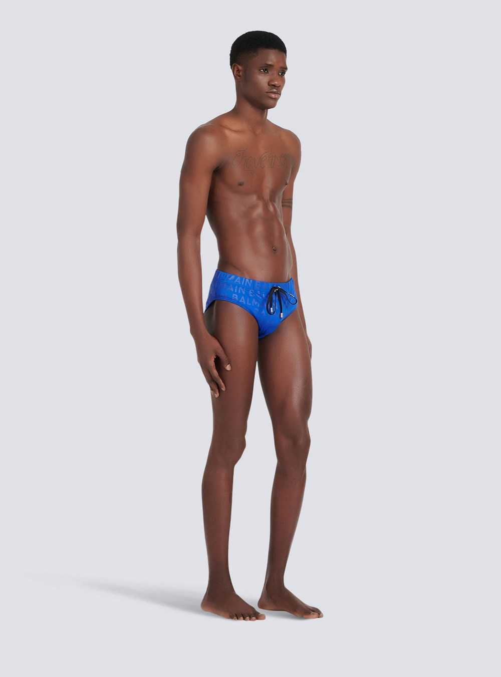 Balmain Balmain Logo Swimming Trunks Blue | OBKFCRQ-18