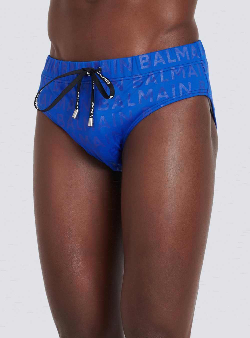 Balmain Balmain Logo Swimming Trunks Blue | OBKFCRQ-18