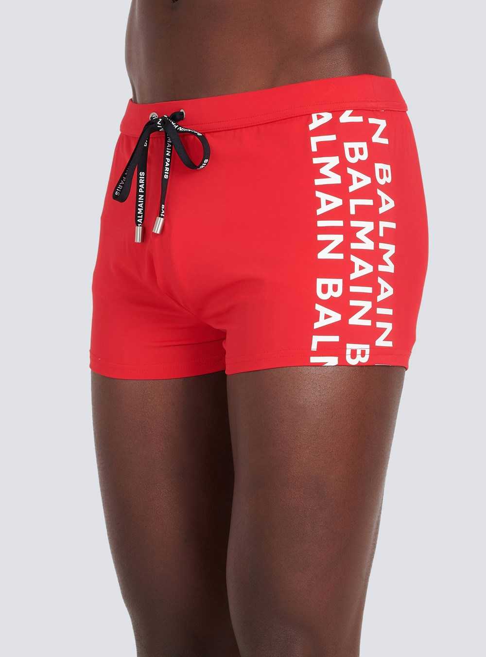 Balmain Balmain Logo Swimming Trunks Red | ZBEPAWQ-80