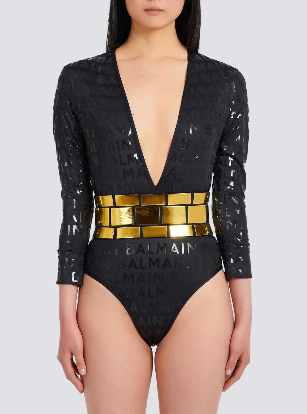 Balmain Balmain Logo Swimsuit Black | DKRNICA-26