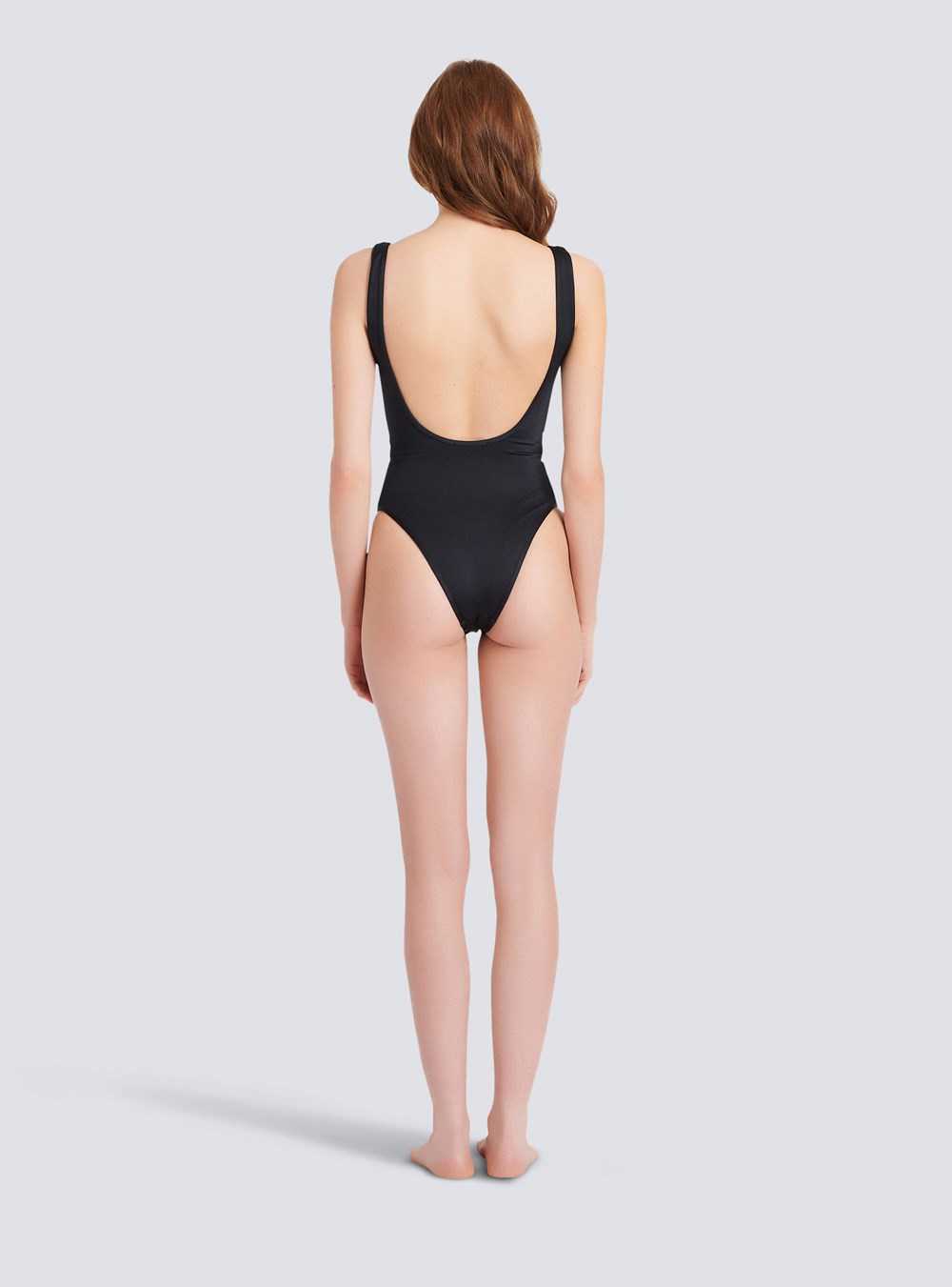 Balmain Balmain Logo Swimsuit Black | HBUIVDG-29