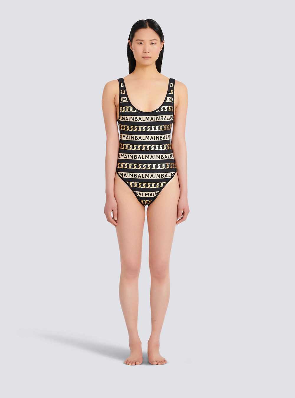 Balmain Balmain Logo Swimsuit Black | LKOZWAC-03