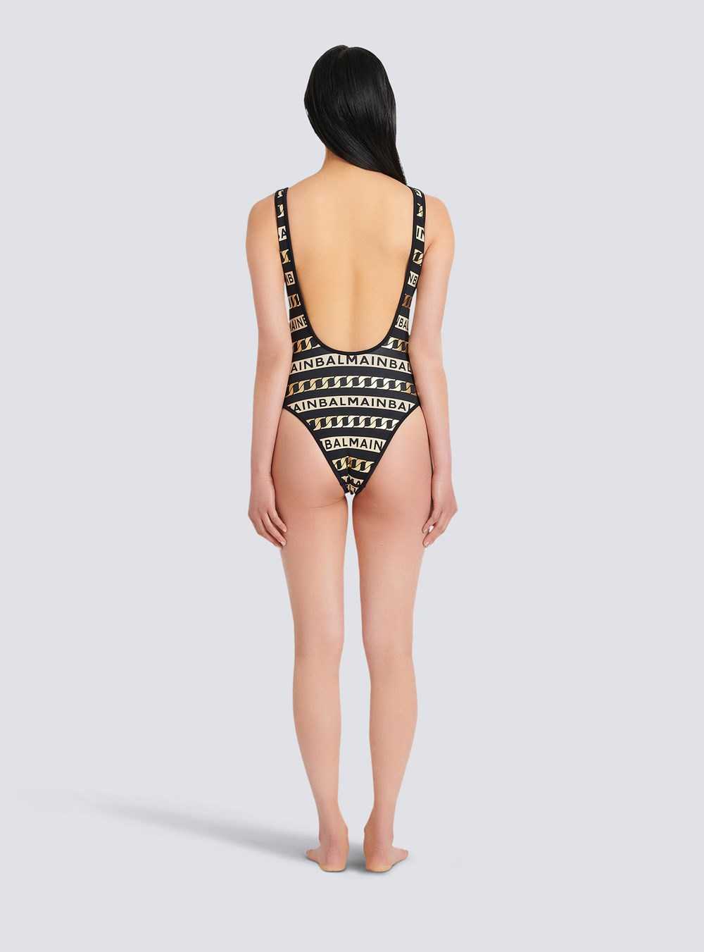 Balmain Balmain Logo Swimsuit Black | LKOZWAC-03