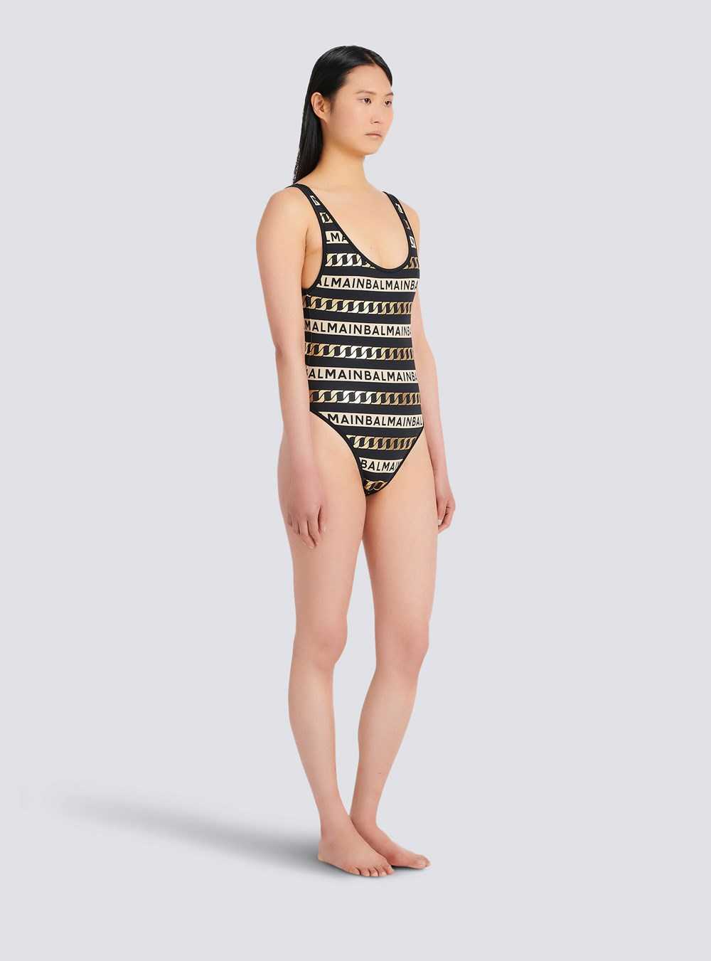 Balmain Balmain Logo Swimsuit Black | LKOZWAC-03