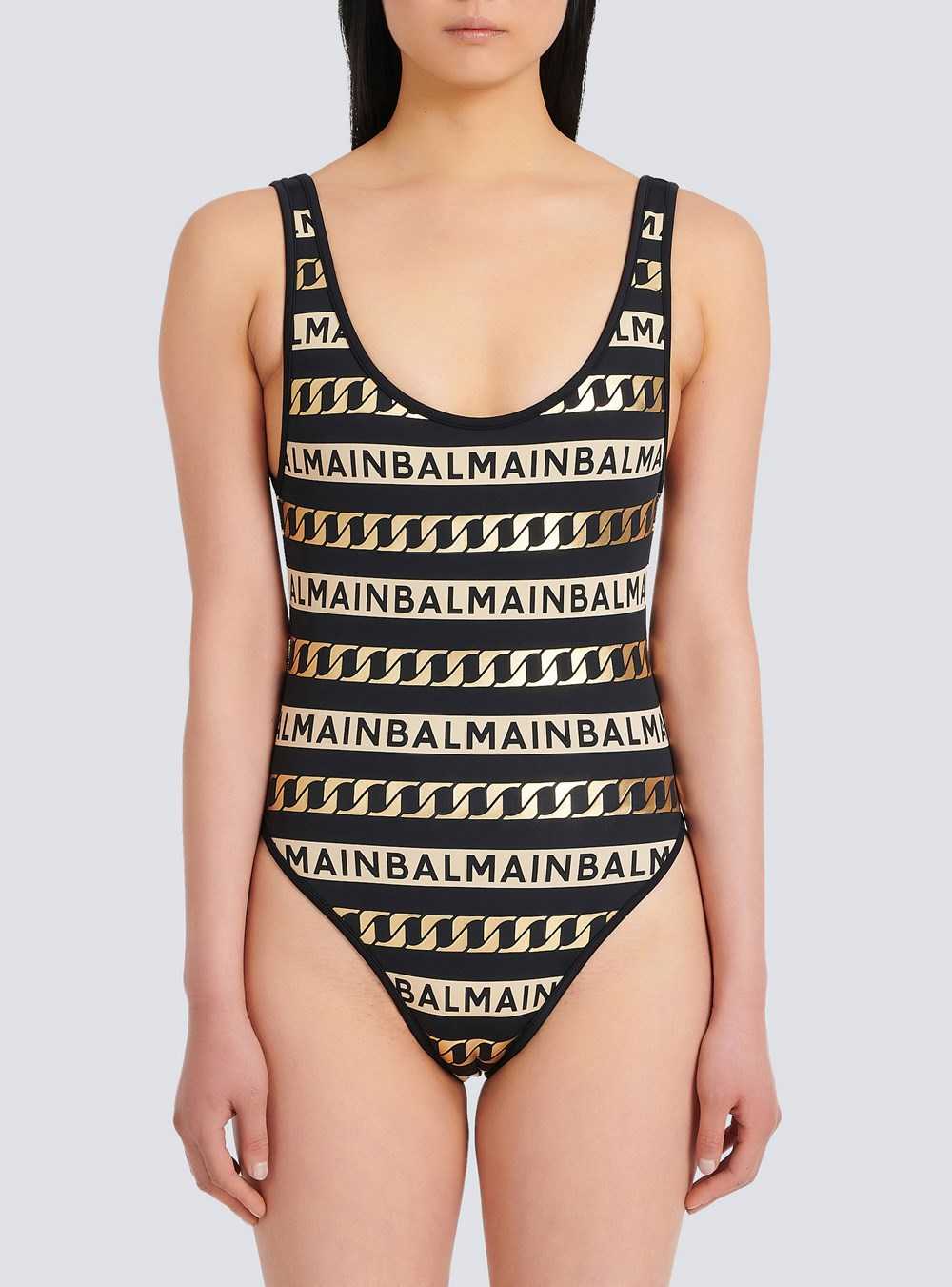 Balmain Balmain Logo Swimsuit Black | LKOZWAC-03