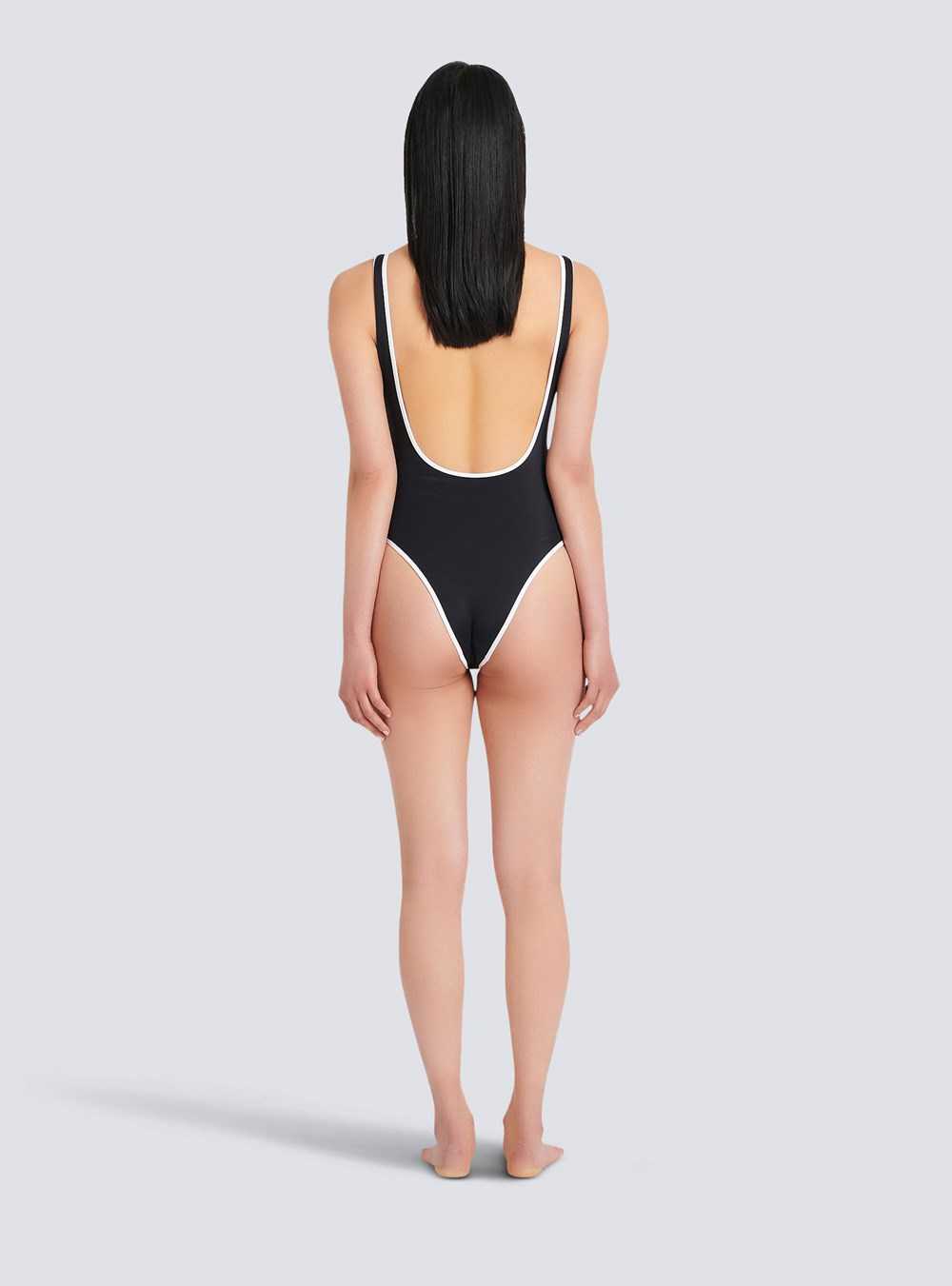 Balmain Balmain Logo Swimsuit Black | QZOWGLH-74