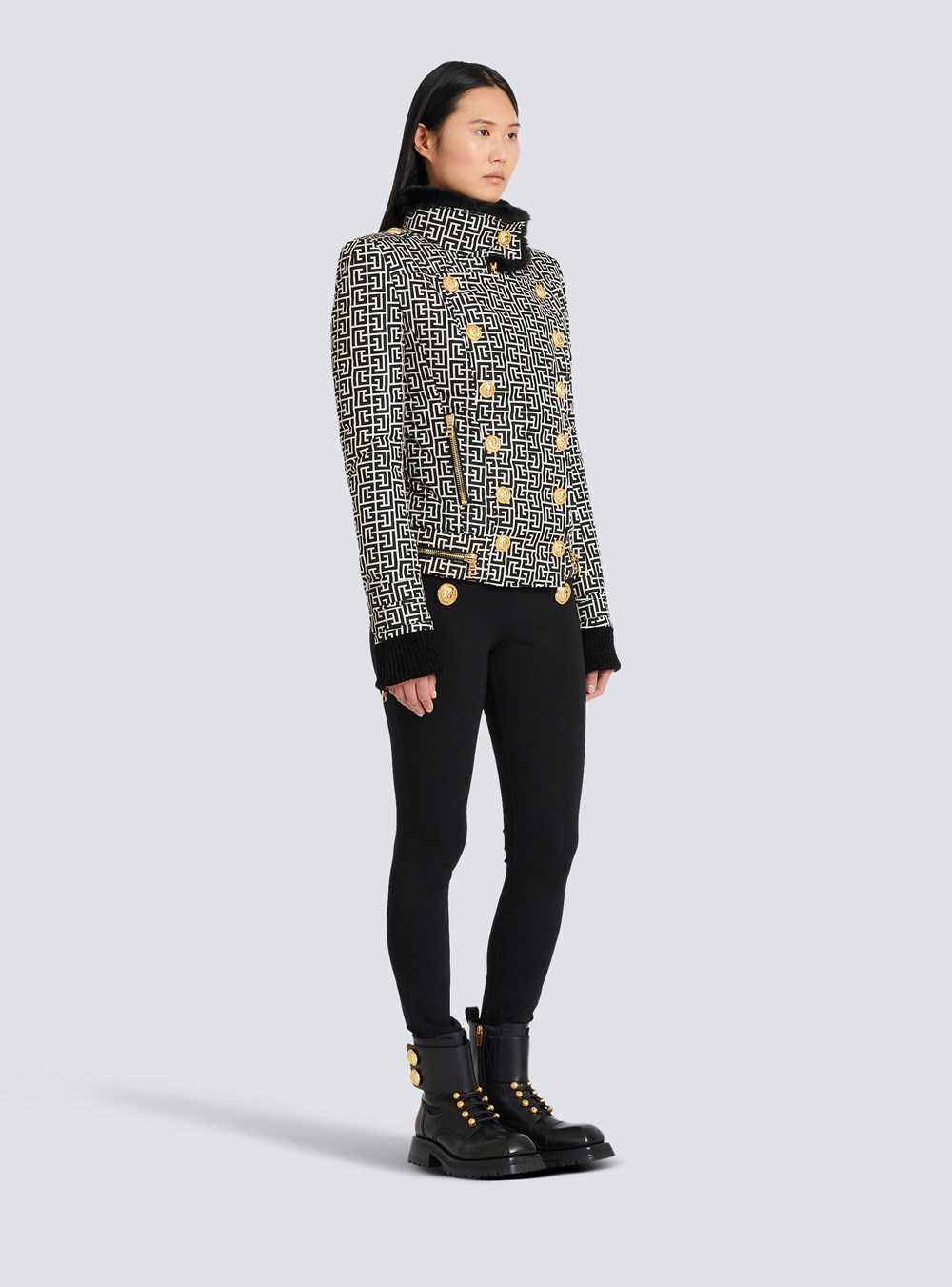 Balmain Balmain Monogram Print Jacket Black | VUHFDCW-27