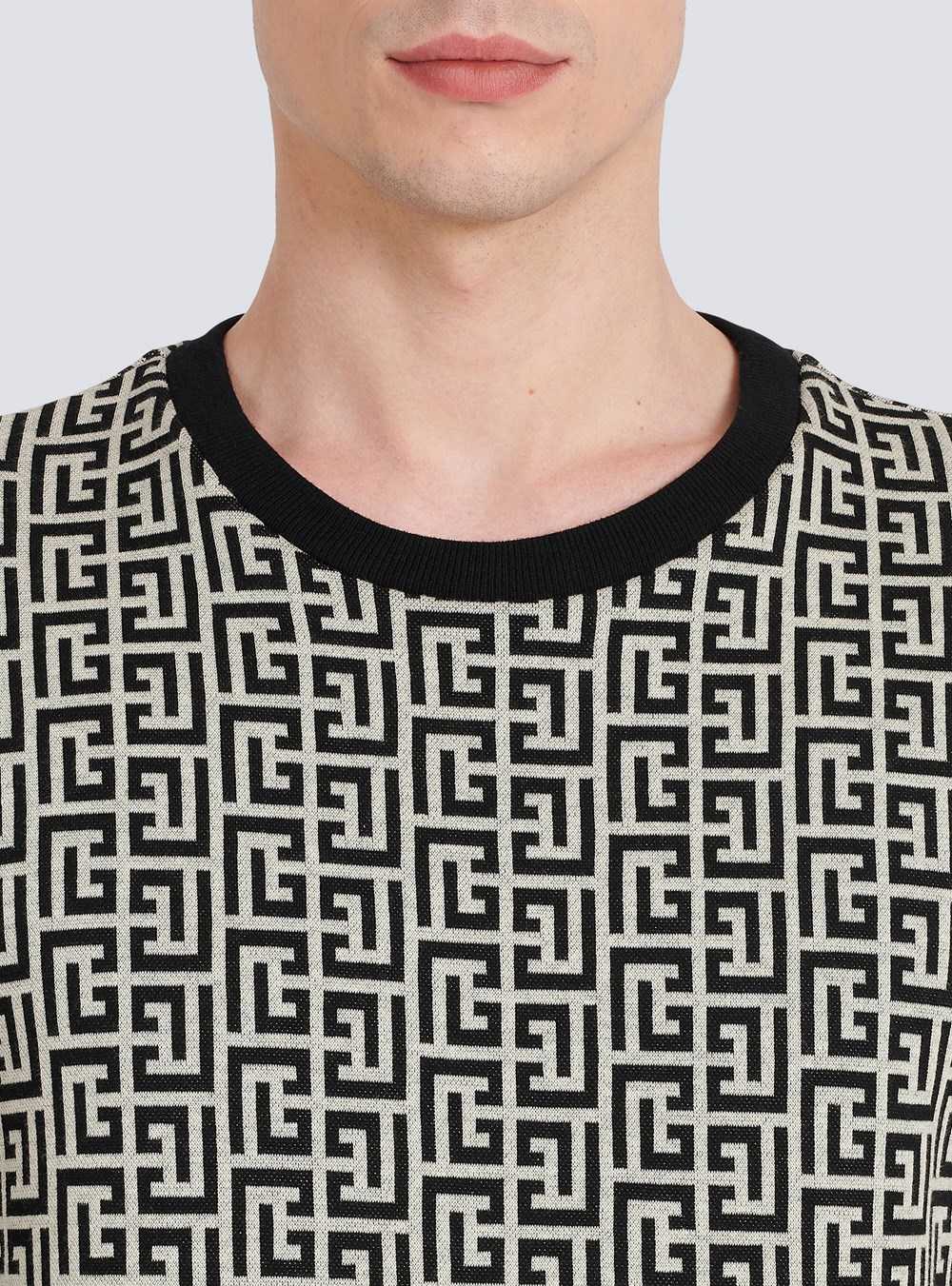 Balmain Balmain Monogram Print Sweatshirt Black | CIEZDSF-49