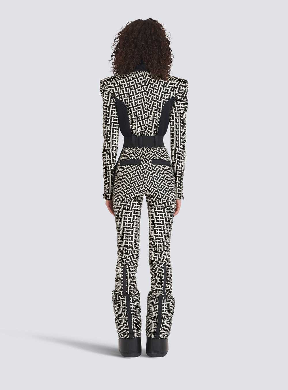 Balmain Balmain X Rossignol - Balmain Monogram Ski Jumpsuit Black | GUATRMP-39