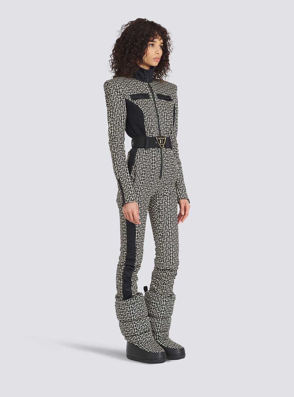 Balmain Balmain X Rossignol - Balmain Monogram Ski Jumpsuit Black | GUATRMP-39