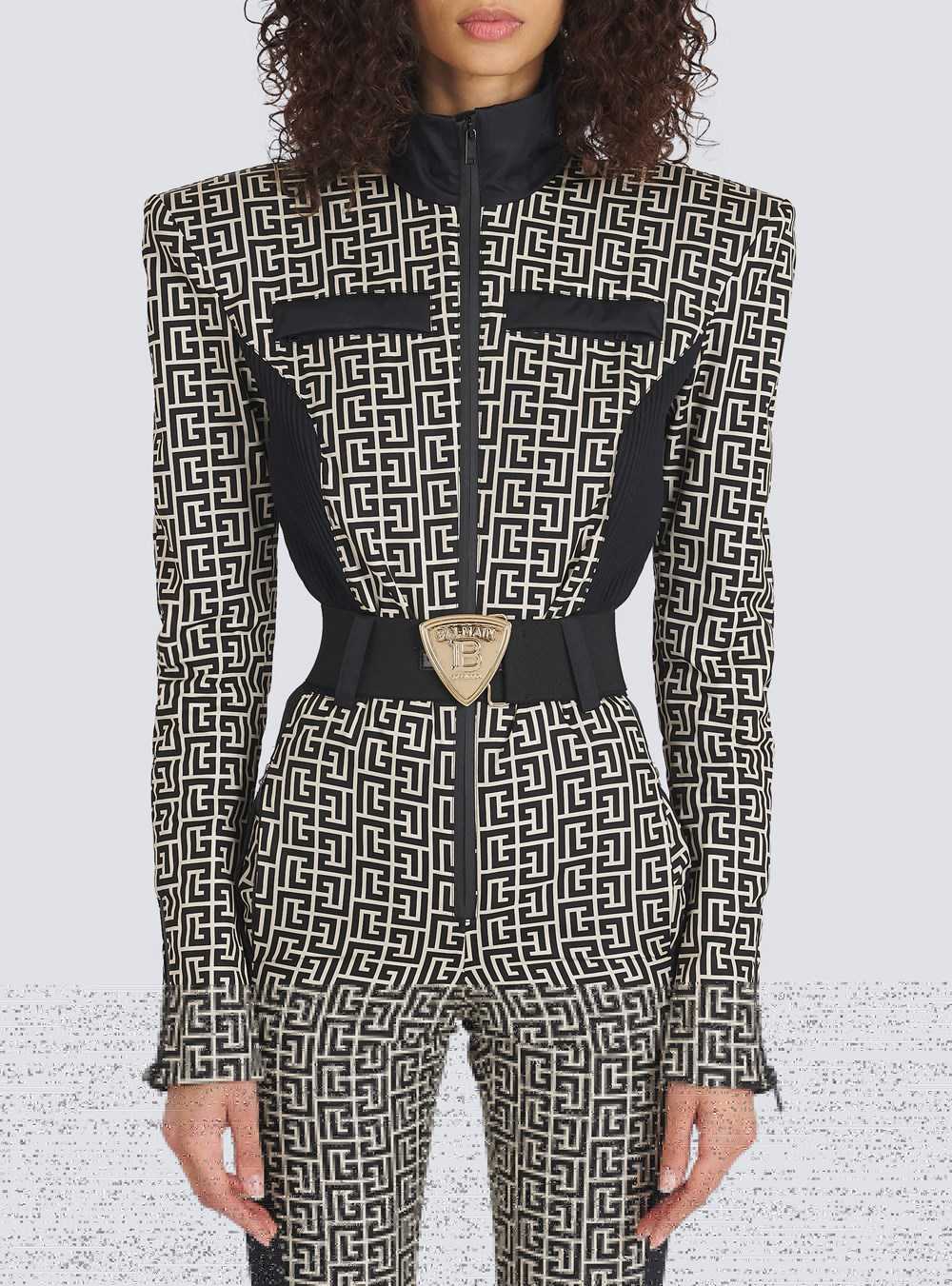 Balmain Balmain X Rossignol - Balmain Monogram Ski Jumpsuit Black | GUATRMP-39