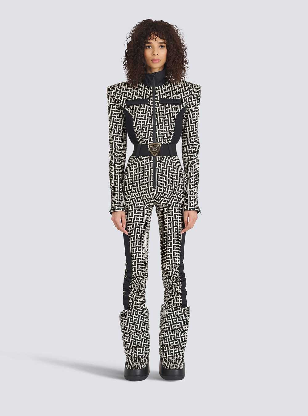 Balmain Balmain X Rossignol - Balmain Monogram Ski Jumpsuit Black | GUATRMP-39