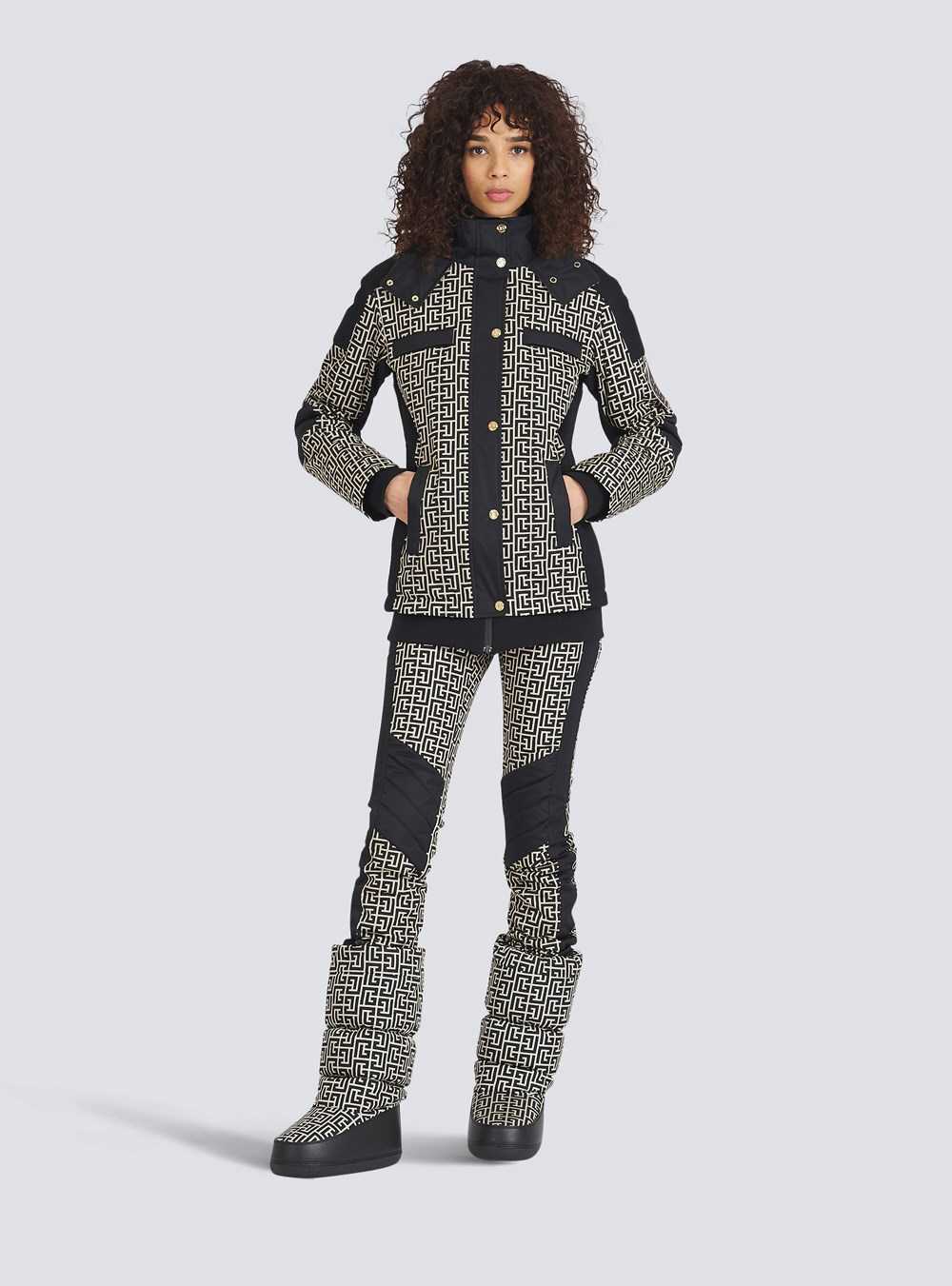 Balmain Balmain X Rossignol - Balmain-monogrammed Hooded Ski Coat Black | KGDEOFL-05