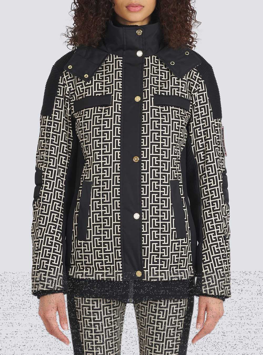 Balmain Balmain X Rossignol - Balmain-monogrammed Hooded Ski Coat Black | KGDEOFL-05