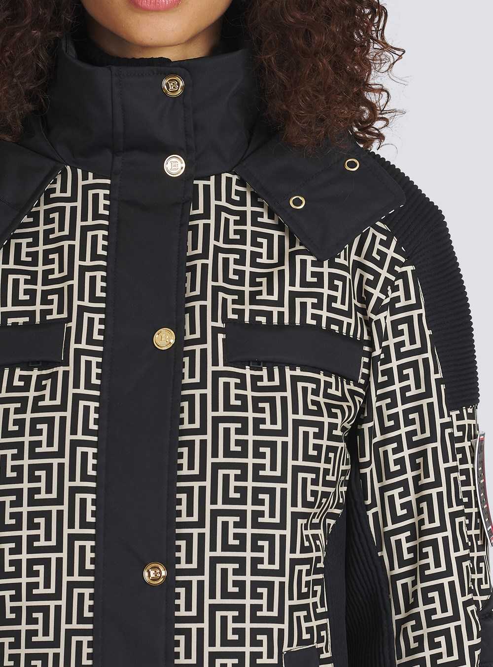 Balmain Balmain X Rossignol - Balmain-monogrammed Hooded Ski Coat Black | KGDEOFL-05