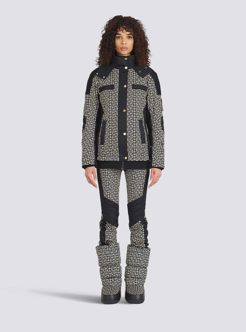 Balmain Balmain X Rossignol - Balmain-monogrammed Hooded Ski Coat Black | KGDEOFL-05