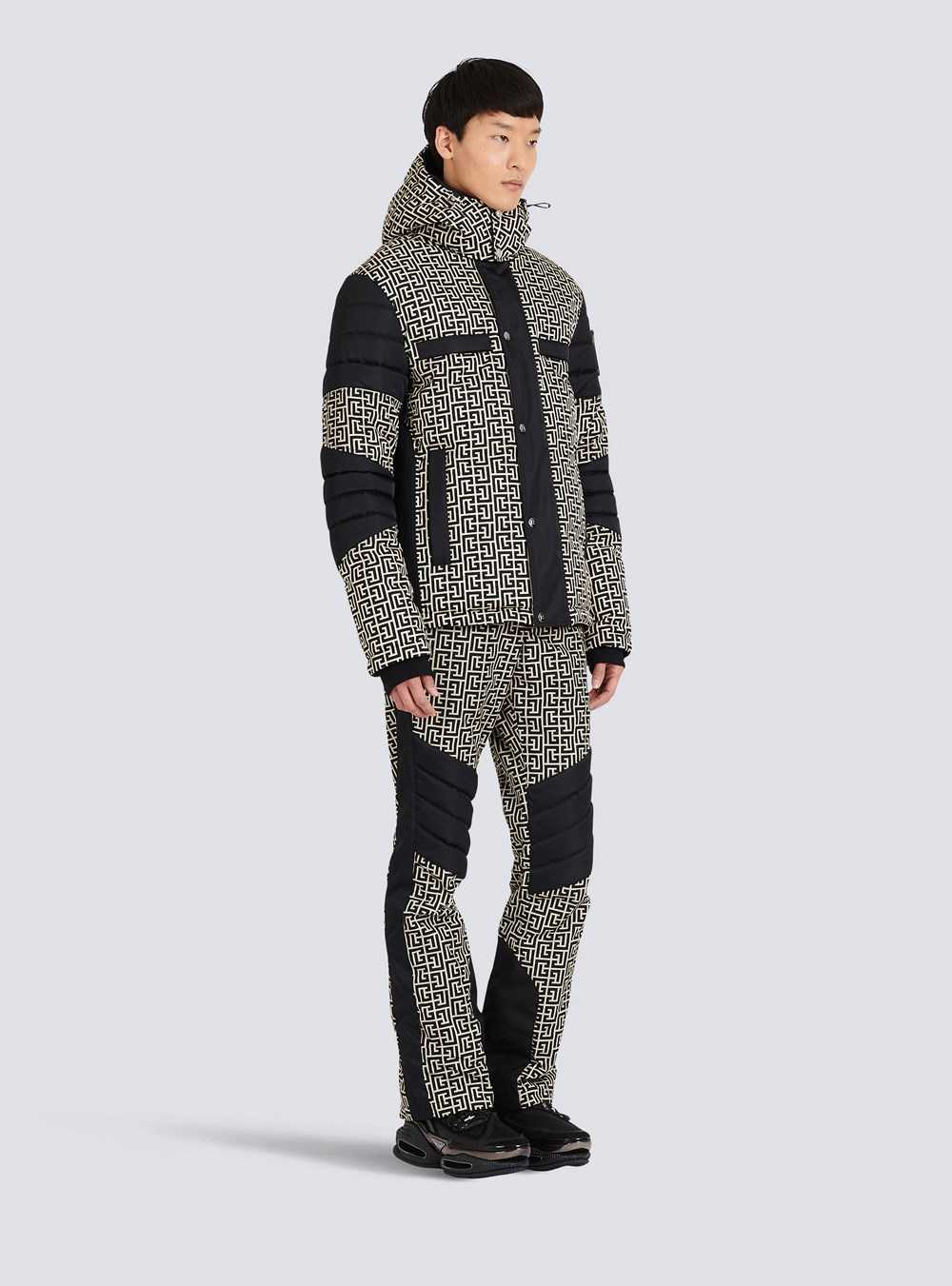 Balmain Balmain X Rossignol - Nylon Quilted Coat With Balmain Monogram Black | JISBGUX-92