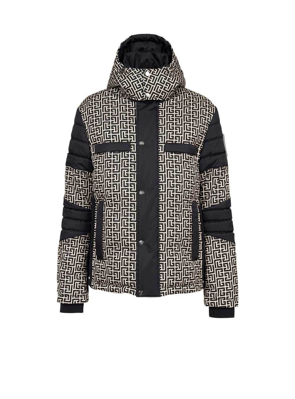 Balmain Balmain X Rossignol - Nylon Quilted Coat With Balmain Monogram Black | JISBGUX-92