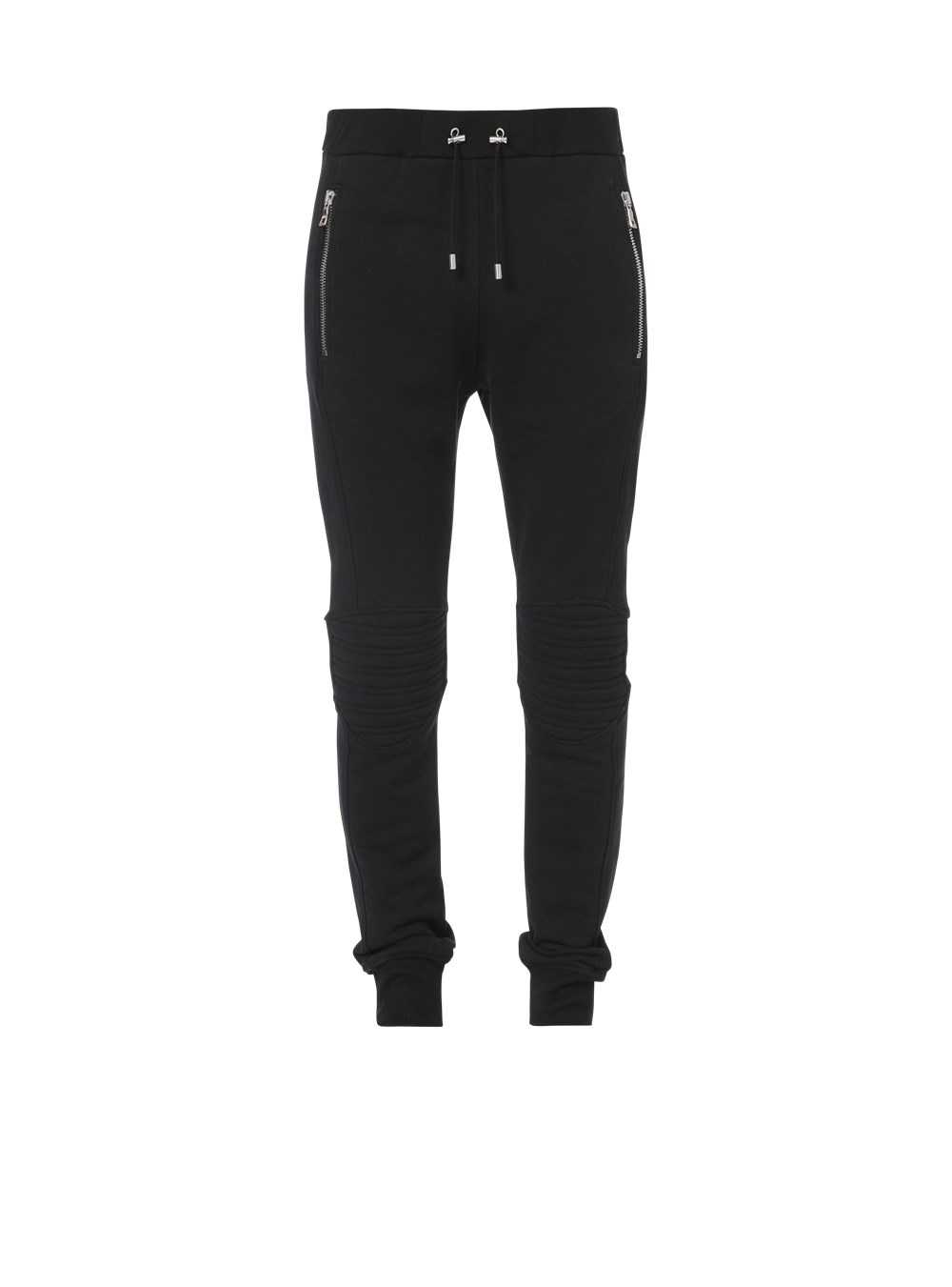 Balmain Black Cotton Sweatpants With Embossed Balmain Paris Logo Black | DIUKPFL-06