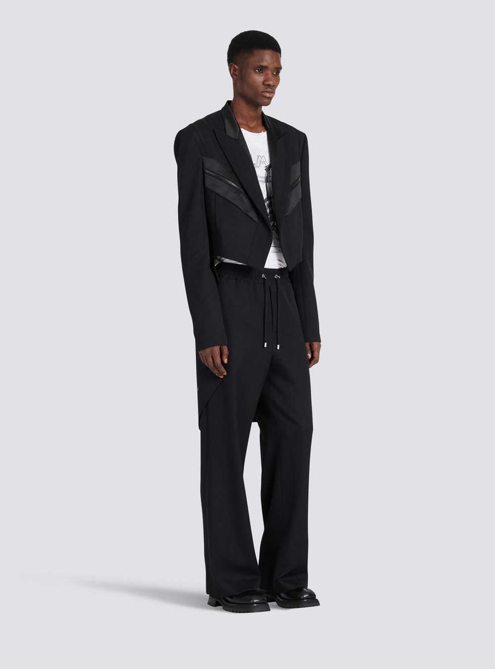 Balmain Blazer With Satin Tailcoat Black | TMYNEDL-50