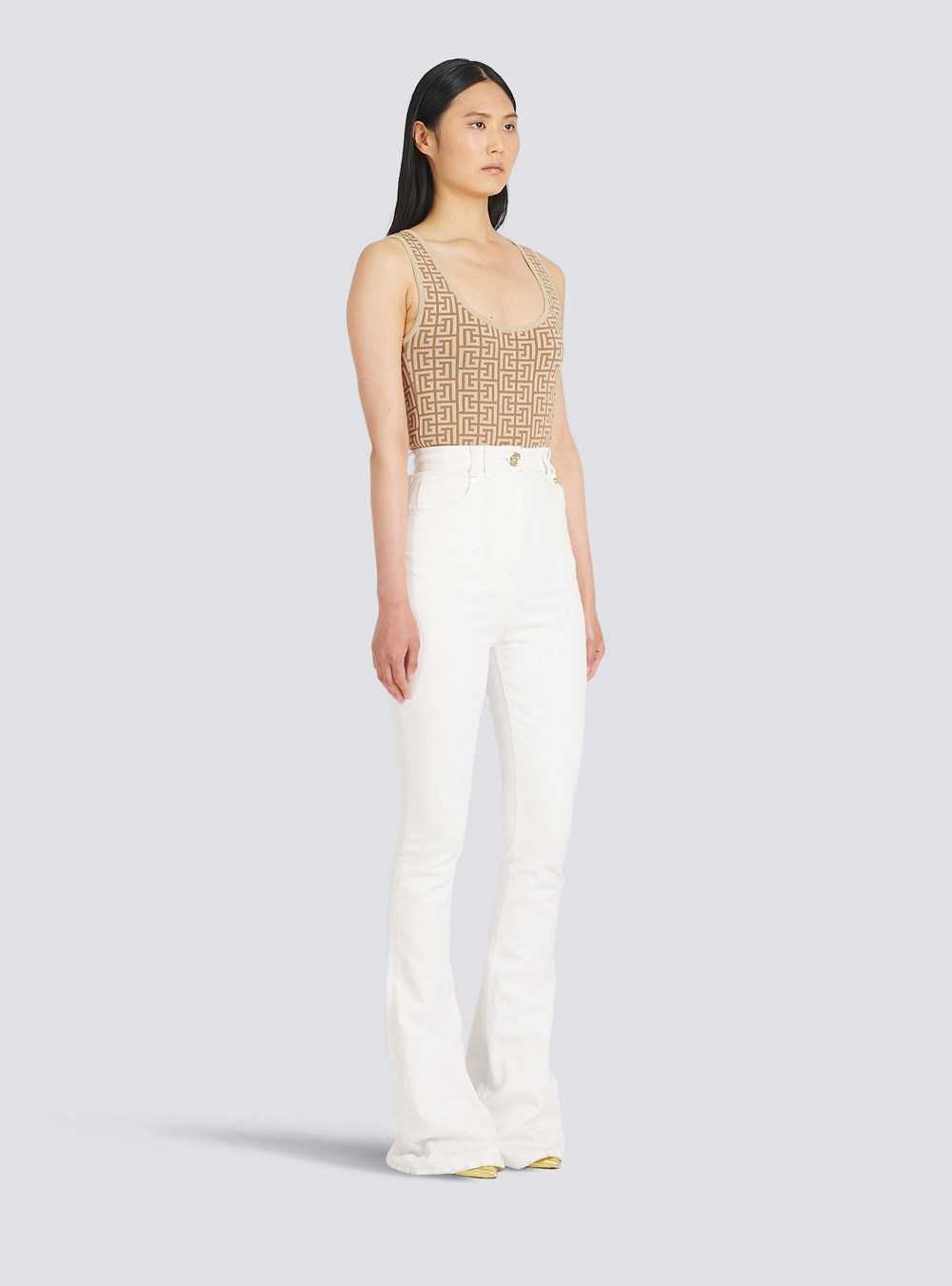 Balmain Bootcut Jeans White | TDNQIWB-90