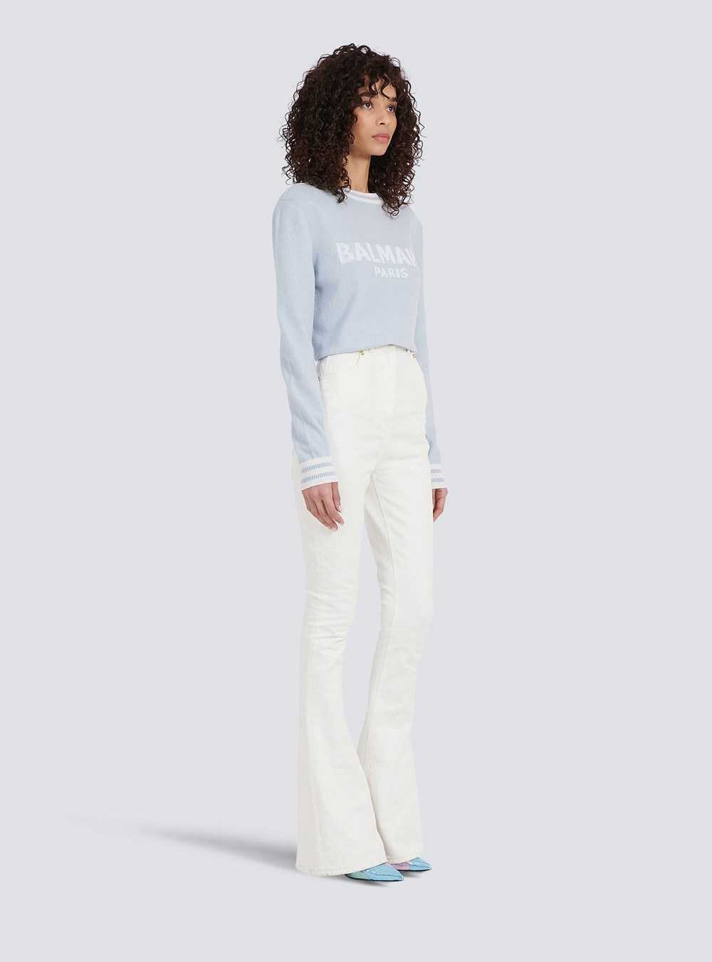 Balmain Bootcut Jeans White | XBFTWGD-42