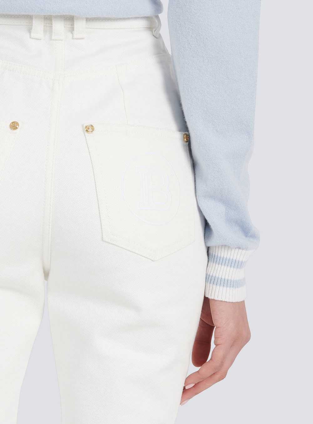 Balmain Bootcut Jeans White | XBFTWGD-42